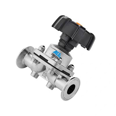 Din Plastic Handle Ss Sanitary Weld Ptfe Diaphragm Valve