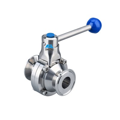 SS304 Good Price Sanitary Food Grade Manual Welding Butterfly Valve with Ss Triggle Handle