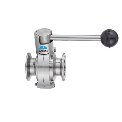 Sanitary Stainless Steel New Type Full Welding Pipeline Tri-Clamped Butterfly Valve