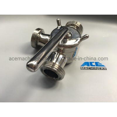 Sanitary Stainless Steel Welded/Clamped/Threaded 3 Way Plug Valve