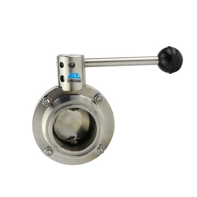 Food Grade Butterfly Valve Sanitary Welding Tri-Clamped 6 Inch Stainless Steel Butterfly Valve